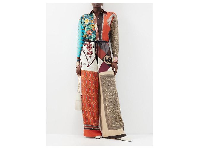 Pantalones Gucci de seda marrón Castaño - vista 5