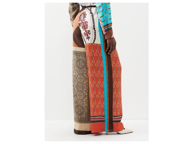 Pantalones Gucci de seda marrón Castaño - vista 6