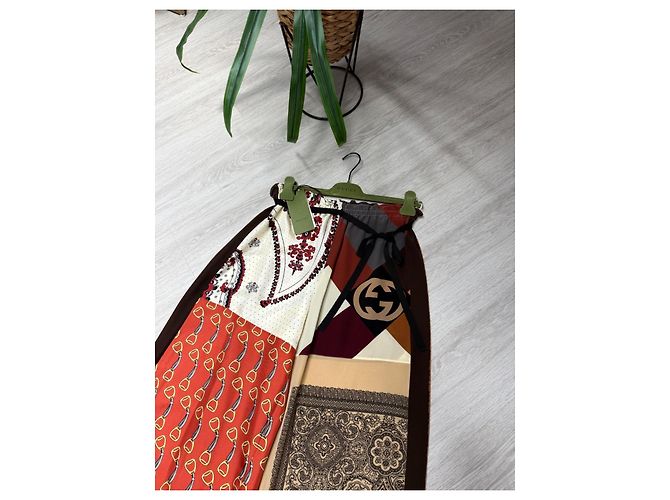 Pantalones Gucci de seda marrón Castaño - vista 8