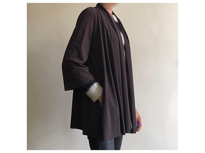 dunkelbraune, verbrannte Erdkimono-Jacke Irié Größe S/M - Ansicht 11