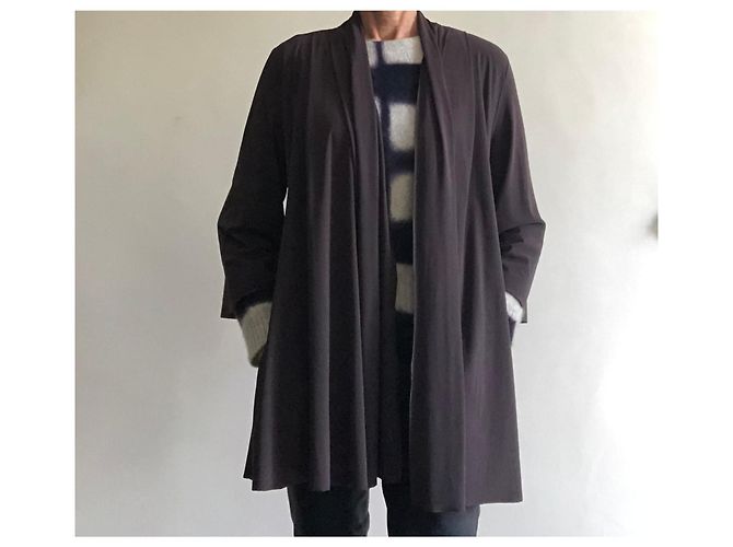 dunkelbraune, verbrannte Erdkimono-Jacke Irié Größe S/M - Ansicht 12
