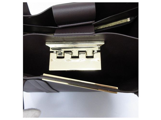 Autre Marque Borsa in pelle 2 in 1 Zac Posen Marrone - vista 13
