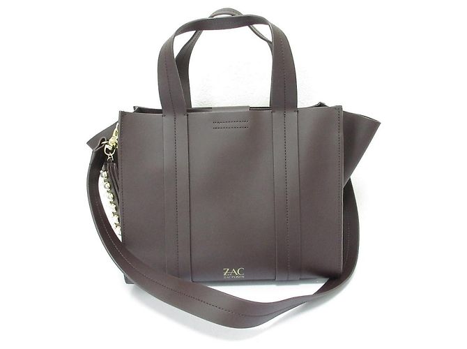 Autre Marque Borsa in pelle 2 in 1 Zac Posen Marrone - vista 2