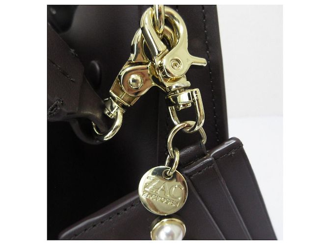 Autre Marque Borsa in pelle 2 in 1 Zac Posen Marrone - vista 8