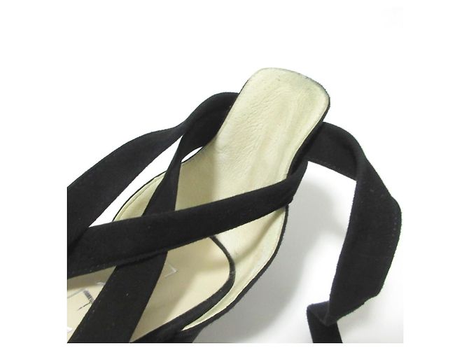 Autre Marque Sandali con tacco chunky in suede con lacci FOXEY Nero - vista 11