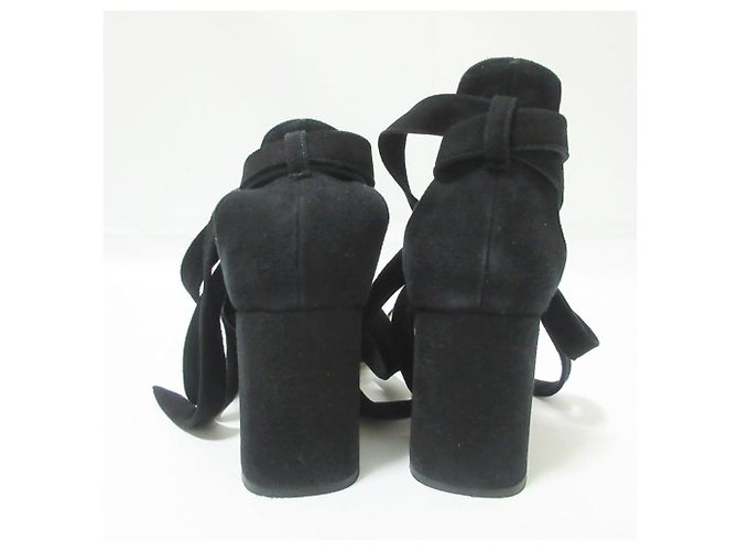 Autre Marque Sandali con tacco chunky in suede con lacci FOXEY Nero - vista 2