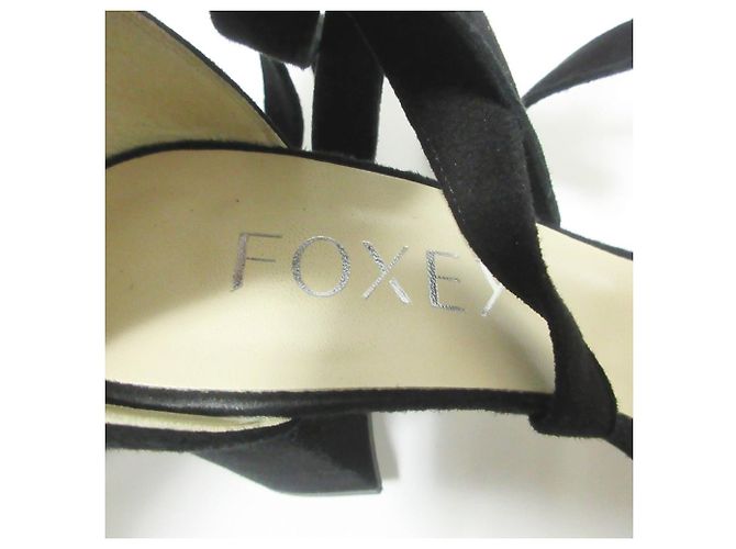 Autre Marque Sandali con tacco chunky in suede con lacci FOXEY Nero - vista 4