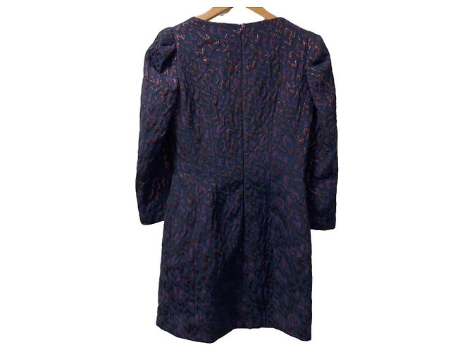 Autre Marque Jacquard-Kleid Tara Jarmon Blau - Ansicht 2