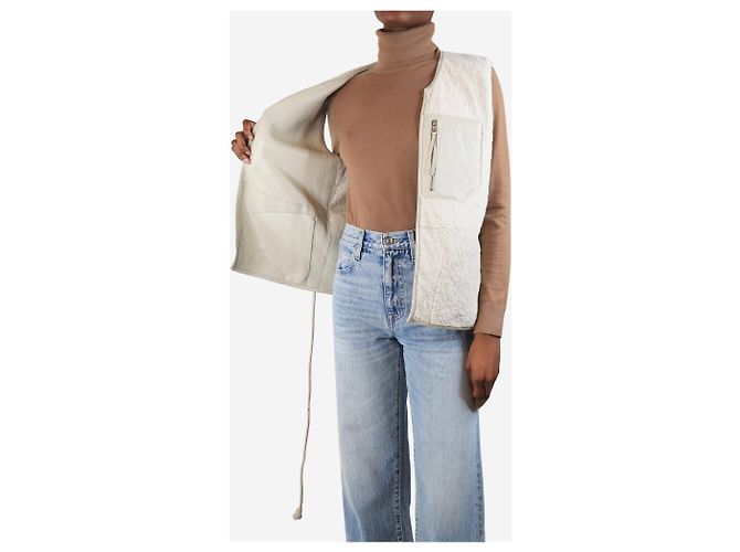 Rachel Comey Elfenbein Oliver Lammfellweste - Größe XS Roh - Ansicht 4