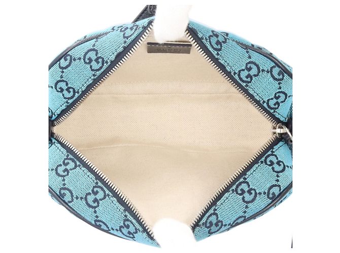 Borsa a spalla trapuntata Gucci GG Marmont con catena Blu Blu navy - vista 6