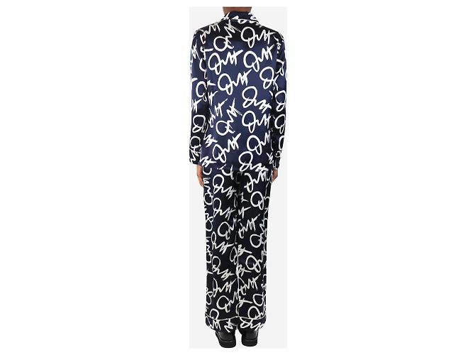 Autre Marque Navy and white silk pyjama set - size XS - view 2