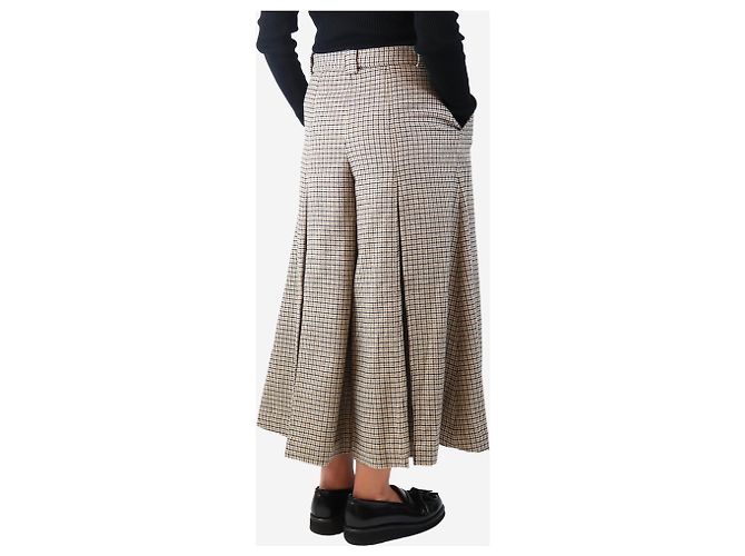 Zimmermann Brown houndstooth wool cullottes - size UK 12 - view 3