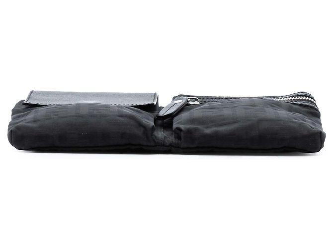 Fendi Schwarze Zucca Canvas Gürteltasche mit doppeltem Fach - Ansicht 3