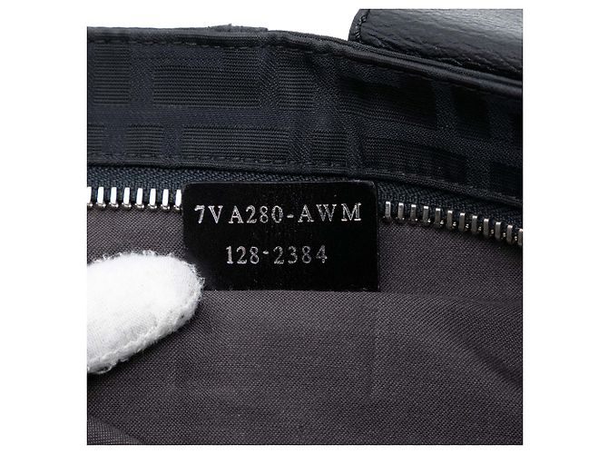 Fendi Schwarze Zucca Canvas Gürteltasche mit doppeltem Fach - Ansicht 6