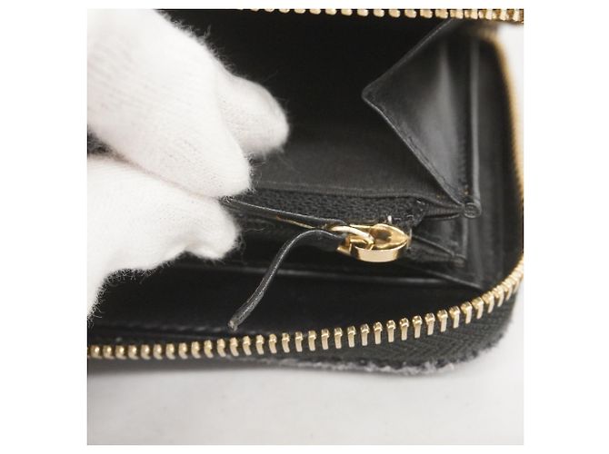 Chanel Deauville Stoff Langbörse Marineblau - Ansicht 10