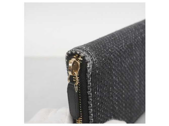 Chanel Deauville Stoff Langbörse Marineblau - Ansicht 11
