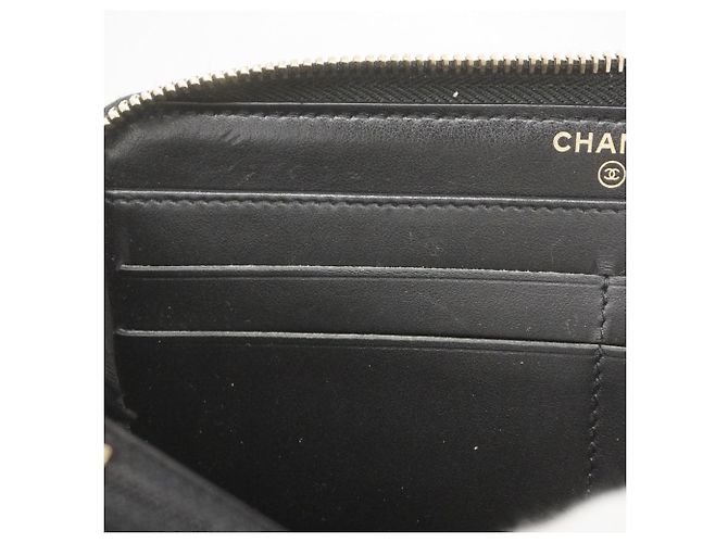 Chanel Deauville Stoff Langbörse Marineblau - Ansicht 12