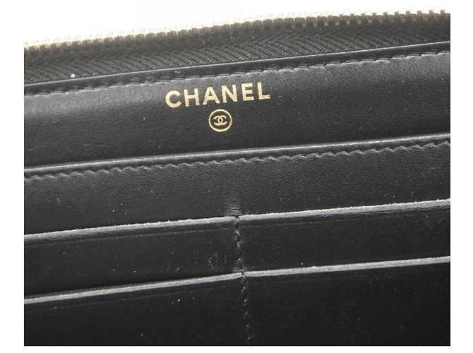Chanel Deauville Stoff Langbörse Marineblau - Ansicht 4