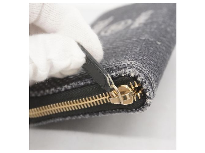 Chanel Deauville Stoff Langbörse Marineblau - Ansicht 6