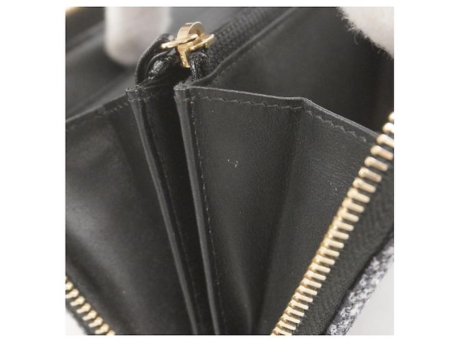 Chanel Deauville Stoff Langbörse Marineblau - Ansicht 9