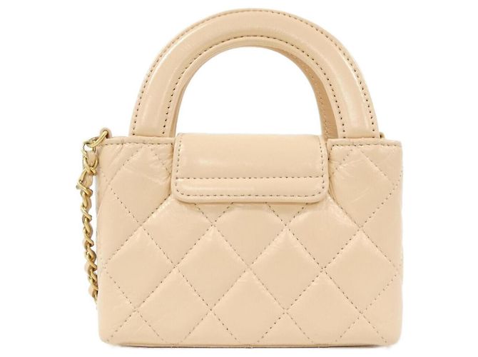 Chanel AP3435 Clutch a Catena - Borsa a Spalla in Pelle di Vitello Beige - vista 2