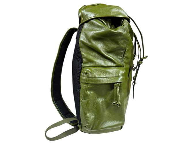 Sac à dos en cuir Double G de Gucci Vert - vue 4