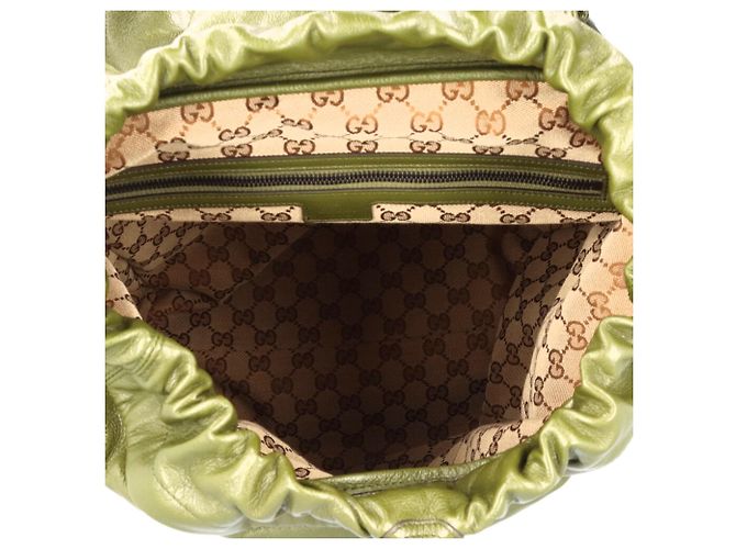 Sac à dos en cuir Double G de Gucci Vert - vue 6