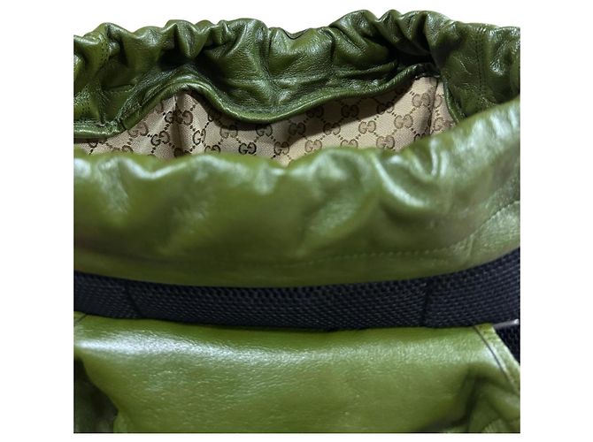 Sac à dos en cuir Double G de Gucci Vert - vue 7