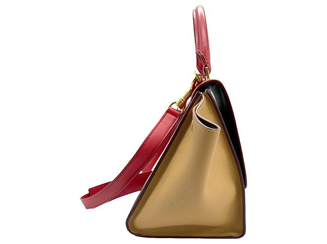 Trapèze Céline Celine Kleine Tricolor Trapeze Tasche aus Leder - Ansicht 3