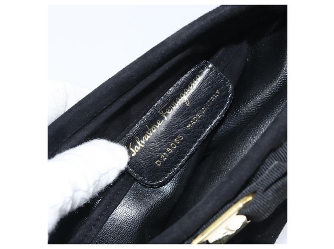 Salvatore Ferragamo Vala Suede Nero - vista 6