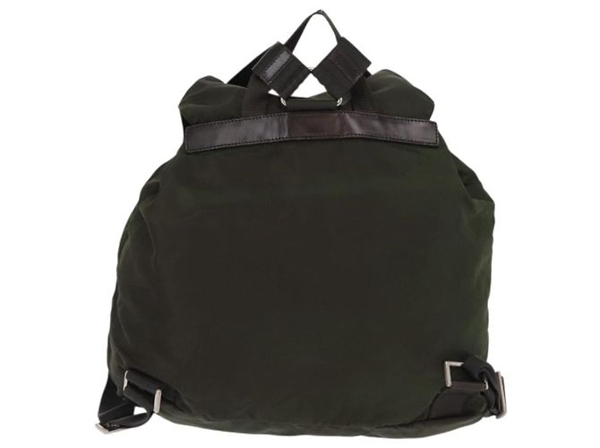 Prada Double Front Pocket Backpack Tessuto Medium Khaki - view 2