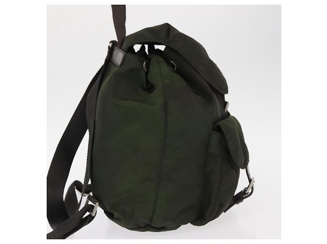 Prada Double Front Pocket Backpack Tessuto Medium Khaki - view 4