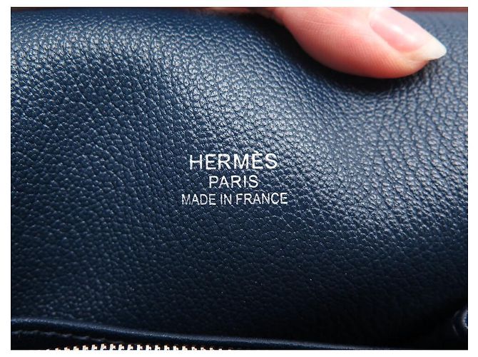 Hermès HERMES JYPSIERE 37 TASCHEN AUS CLEMENCE TAURILLON-LEDER BLAU DE MALTE Marineblau - Ansicht 10