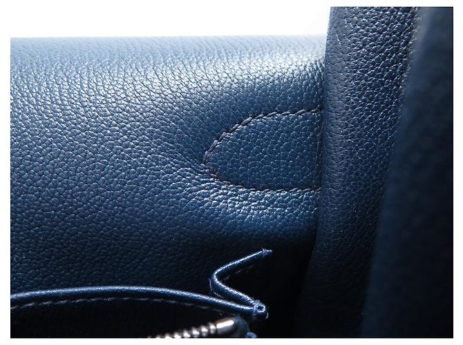 Hermès HERMES JYPSIERE 37 TASCHEN AUS CLEMENCE TAURILLON-LEDER BLAU DE MALTE Marineblau - Ansicht 12