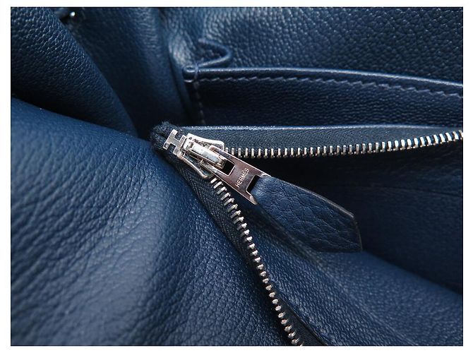 Hermès HERMES JYPSIERE 37 TASCHEN AUS CLEMENCE TAURILLON-LEDER BLAU DE MALTE Marineblau - Ansicht 13