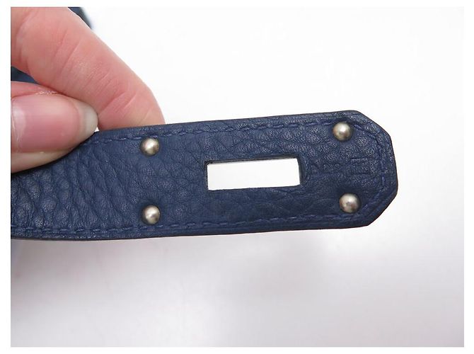 Hermès HERMES JYPSIERE 37 TASCHEN AUS CLEMENCE TAURILLON-LEDER BLAU DE MALTE Marineblau - Ansicht 16