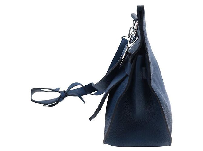Hermès HERMES JYPSIERE 37 TASCHEN AUS CLEMENCE TAURILLON-LEDER BLAU DE MALTE Marineblau - Ansicht 3