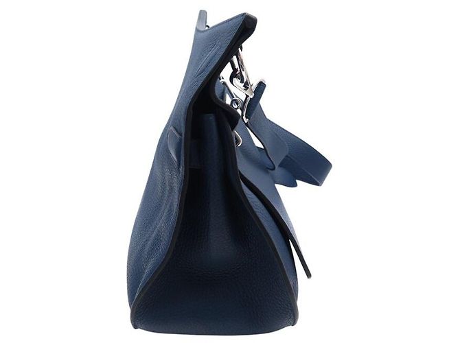 Hermès HERMES JYPSIERE 37 TASCHEN AUS CLEMENCE TAURILLON-LEDER BLAU DE MALTE Marineblau - Ansicht 4