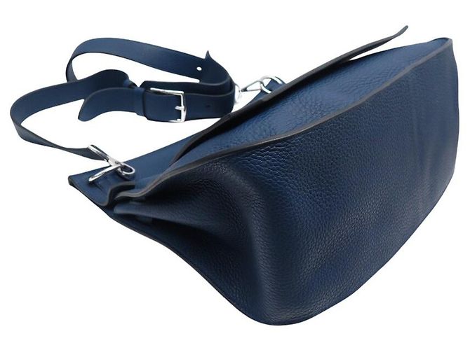 Hermès HERMES JYPSIERE 37 TASCHEN AUS CLEMENCE TAURILLON-LEDER BLAU DE MALTE Marineblau - Ansicht 5
