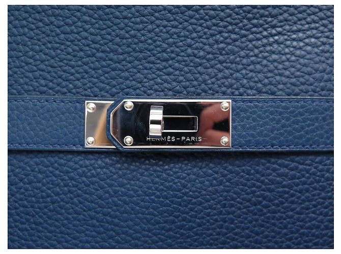 Hermès HERMES JYPSIERE 37 TASCHEN AUS CLEMENCE TAURILLON-LEDER BLAU DE MALTE Marineblau - Ansicht 6