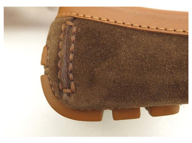 NUOVI MOCASSINI LOUIS VUITTON 35.5 IN CAMOSCIO MARRONE - vista 13