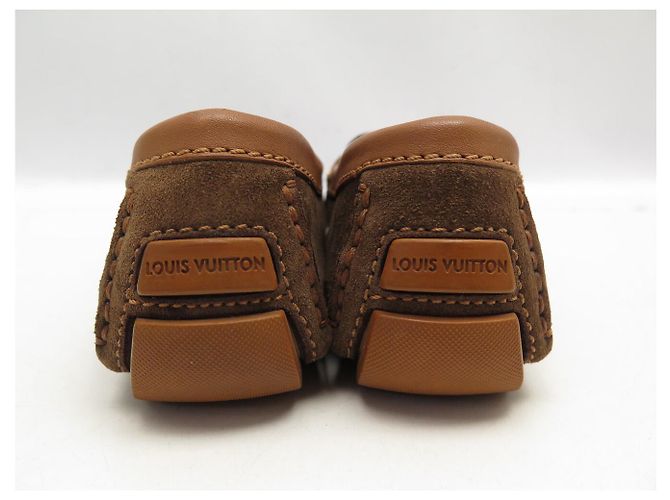NUOVI MOCASSINI LOUIS VUITTON 35.5 IN CAMOSCIO MARRONE - vista 5