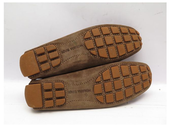 NUOVI MOCASSINI LOUIS VUITTON 35.5 IN CAMOSCIO MARRONE - vista 6