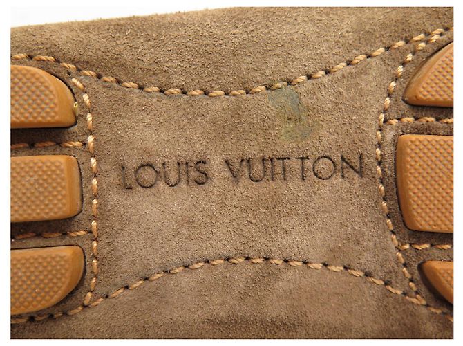 NUOVI MOCASSINI LOUIS VUITTON 35.5 IN CAMOSCIO MARRONE - vista 7
