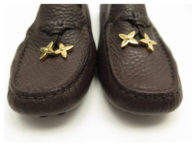NUOVI MOCASSINI LOUIS VUITTON 36.5 IN PELLE GRAINED Marrone - vista 4