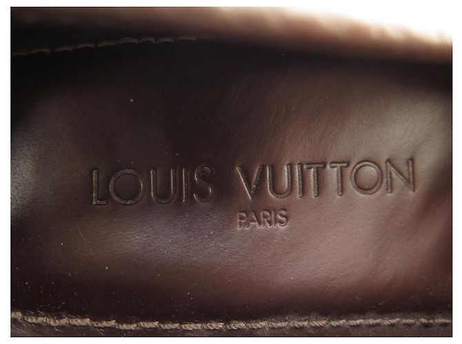NUOVI MOCASSINI LOUIS VUITTON 36.5 IN PELLE GRAINED Marrone - vista 9