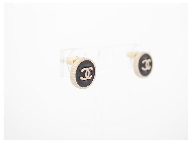 NUOVE ORECCHINI CHANEL LOGO CC ROTONDI A PUNTA IN METALLO DORATO D'oro - vista 3