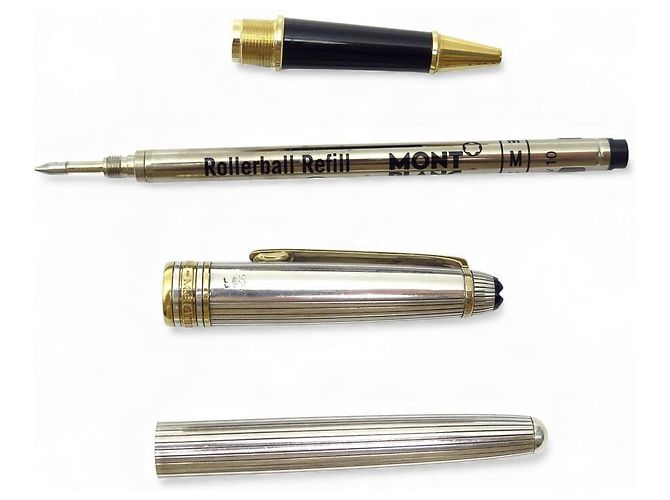 PENNA ROLLERBALL MONTBLANC MEISTERSTUCK SOLITAIRE DOUE 922001 ARGENTO - vista 10