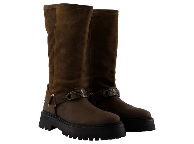 Angie Boots - Zadig & Voltaire - Leather - Brown - view 2