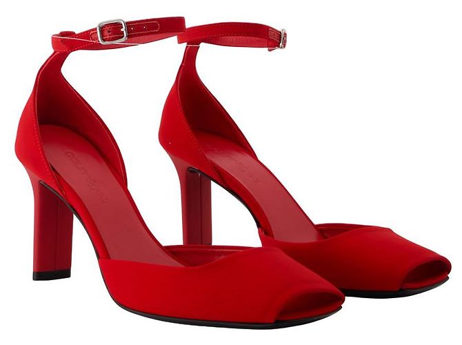 Peep Toe Pumps - Courreges - Jersey - Rot - Ansicht 2